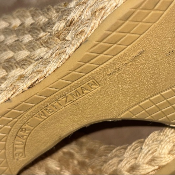 Stuart Weitzman Tan Suede Wedge Platform Peep Toe Espadrille Pumps Size 9.5 M - Picture 2 of 11